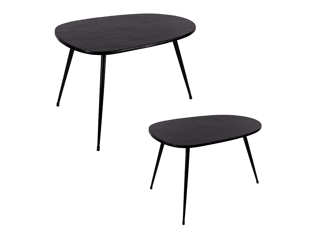 Set de 2 tables basses Organic noir