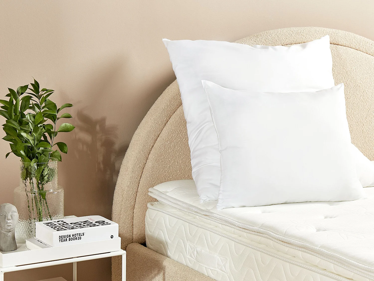 Oreiller ERRIGAL Haut Microfibre 50 x 60 cm Blanc