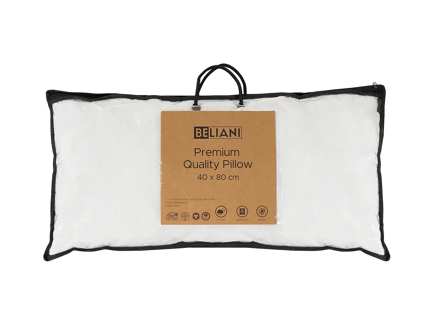 Oreiller ERRIGAL Haut Microfibre 40 x 80 cm Blanc