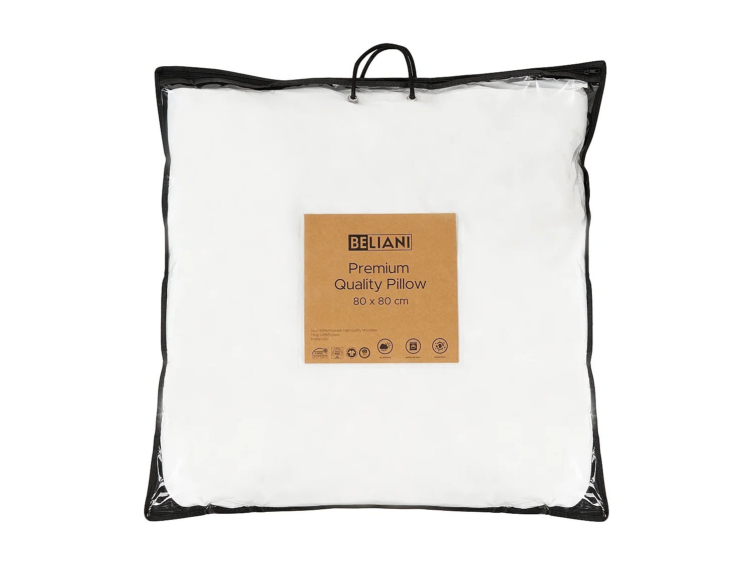 Kopfkissen ERRIGAL Hoch Mikrofaser 80 x 80 cm Weiss