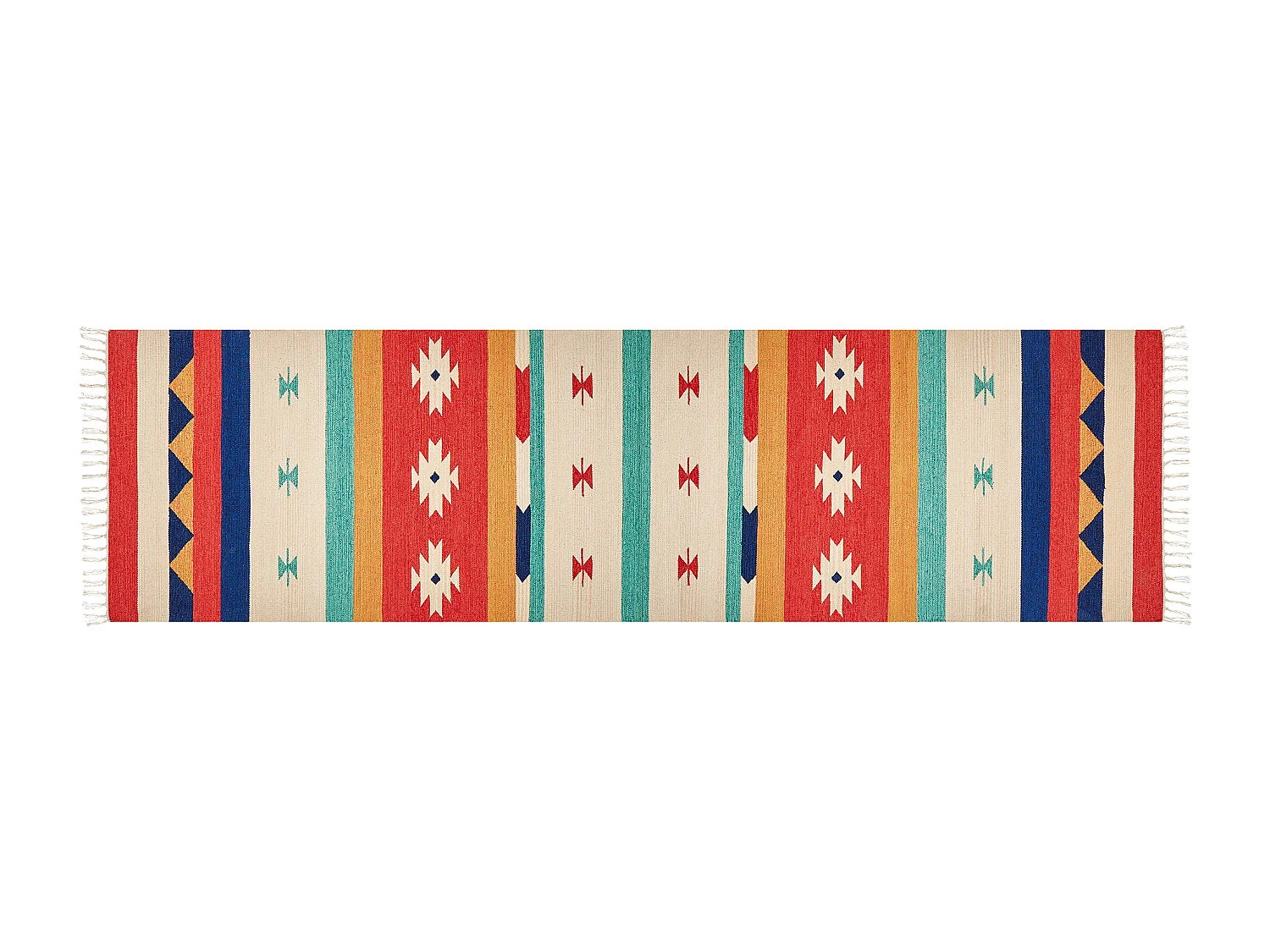 Tapete Kilim em algodão multicolor 80 x 300 cm MARGARA