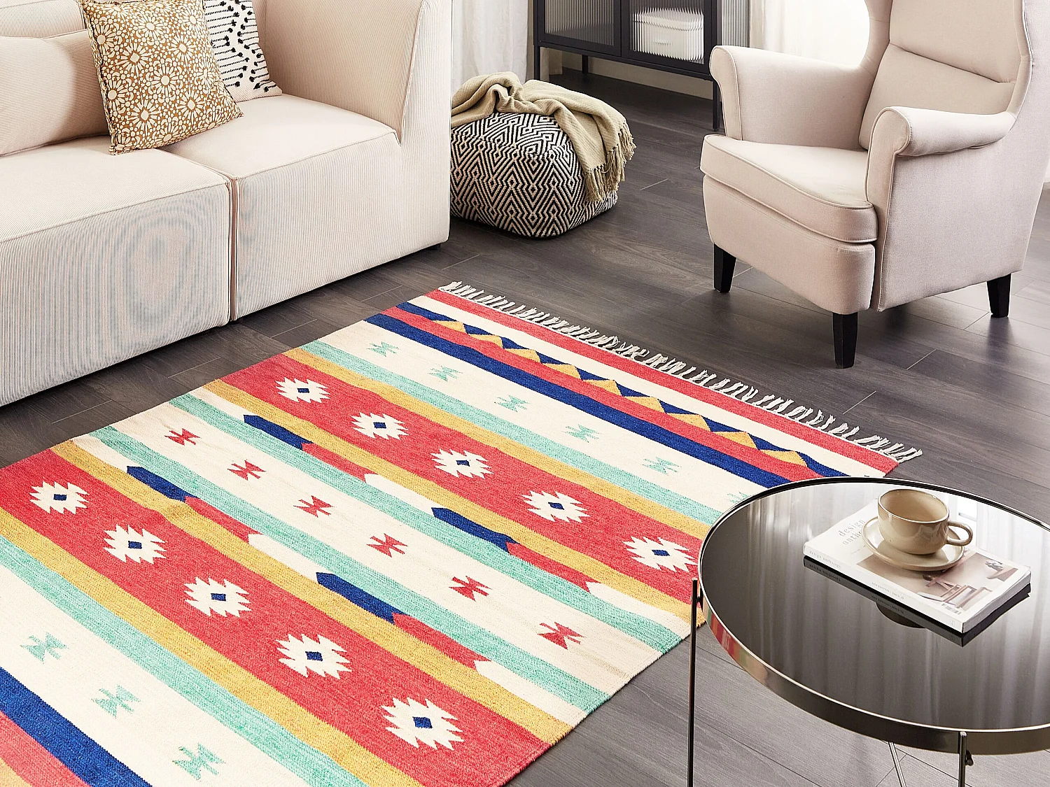 Tapis MARGARA Multicolore 140 x 200 cm Coton Kilim