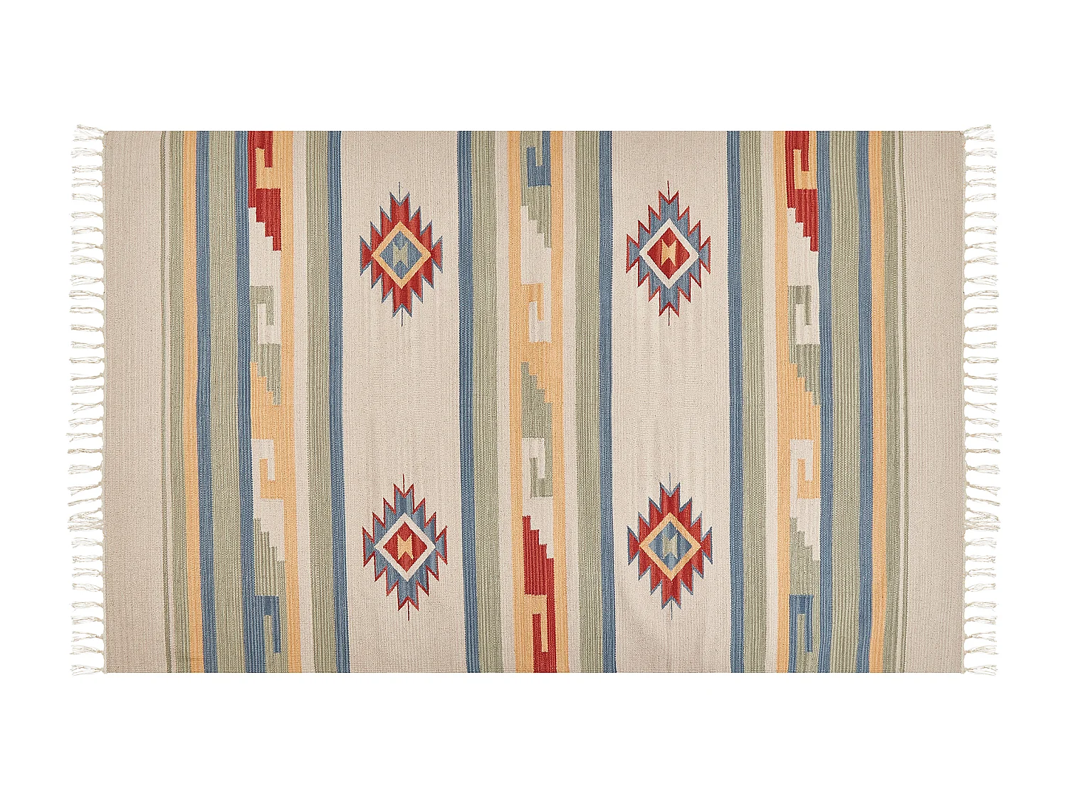 Tapis APARAN Beige 140 x 200 cm Coton Kilim