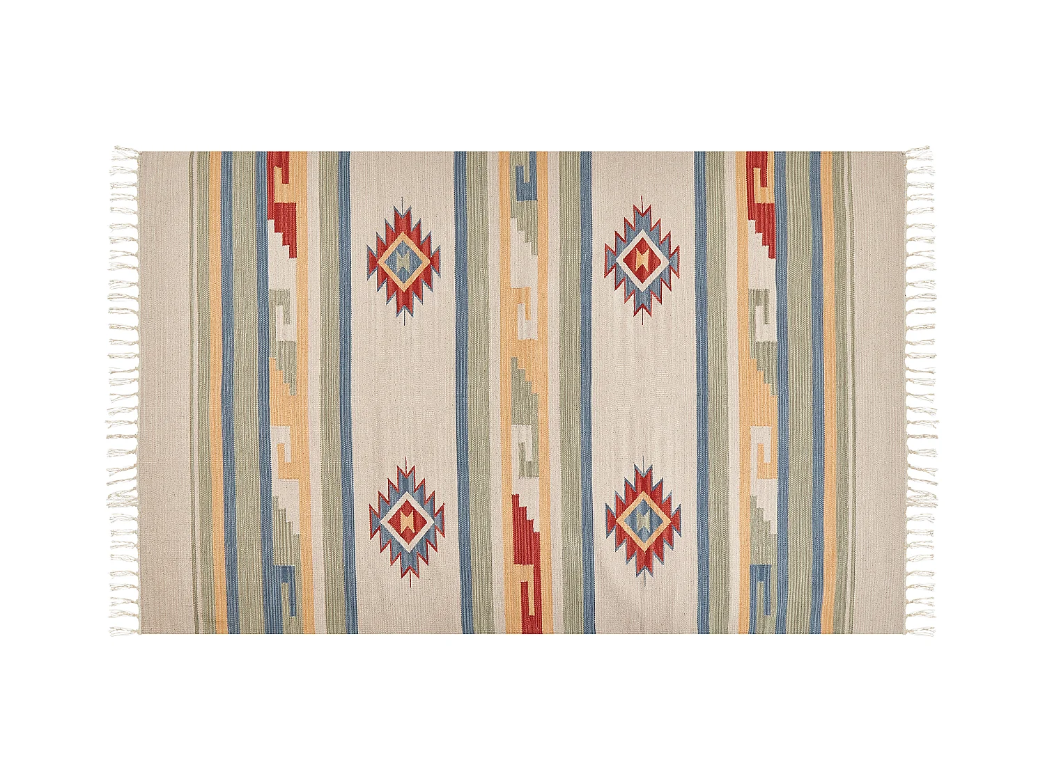 Tapis APARAN Beige 140 x 200 cm Coton Kilim