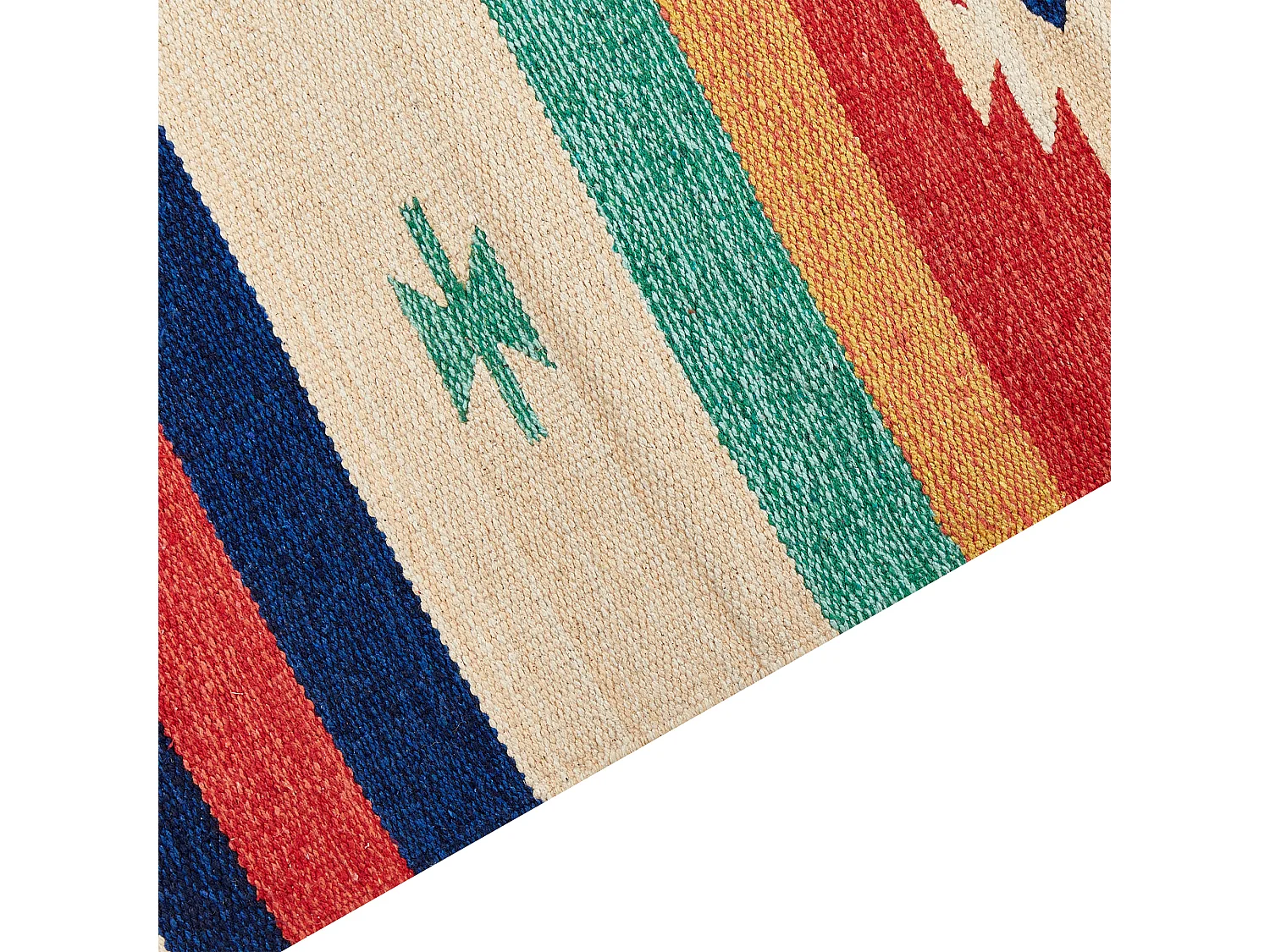 Alfombra kilim de algodón rojo/beige/gris 80 x 150 cm MARGARA