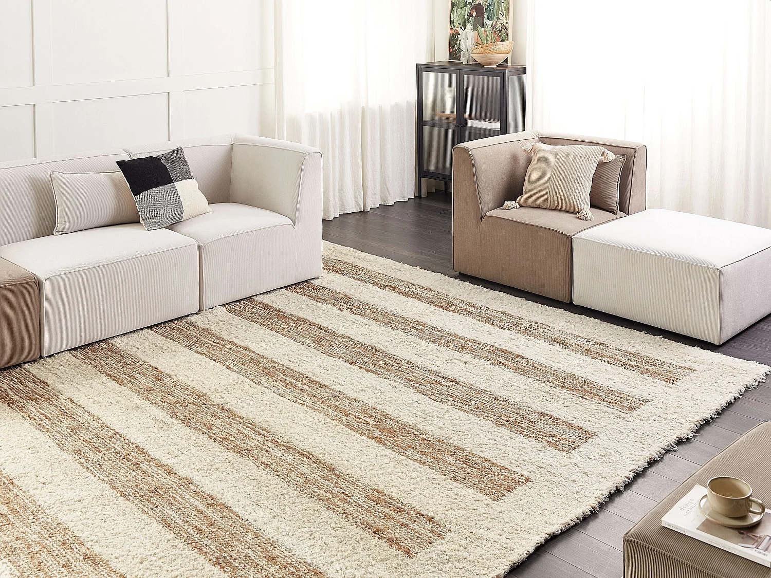 Dywan z juty 300 x 400 cm beżowy ZIARAT