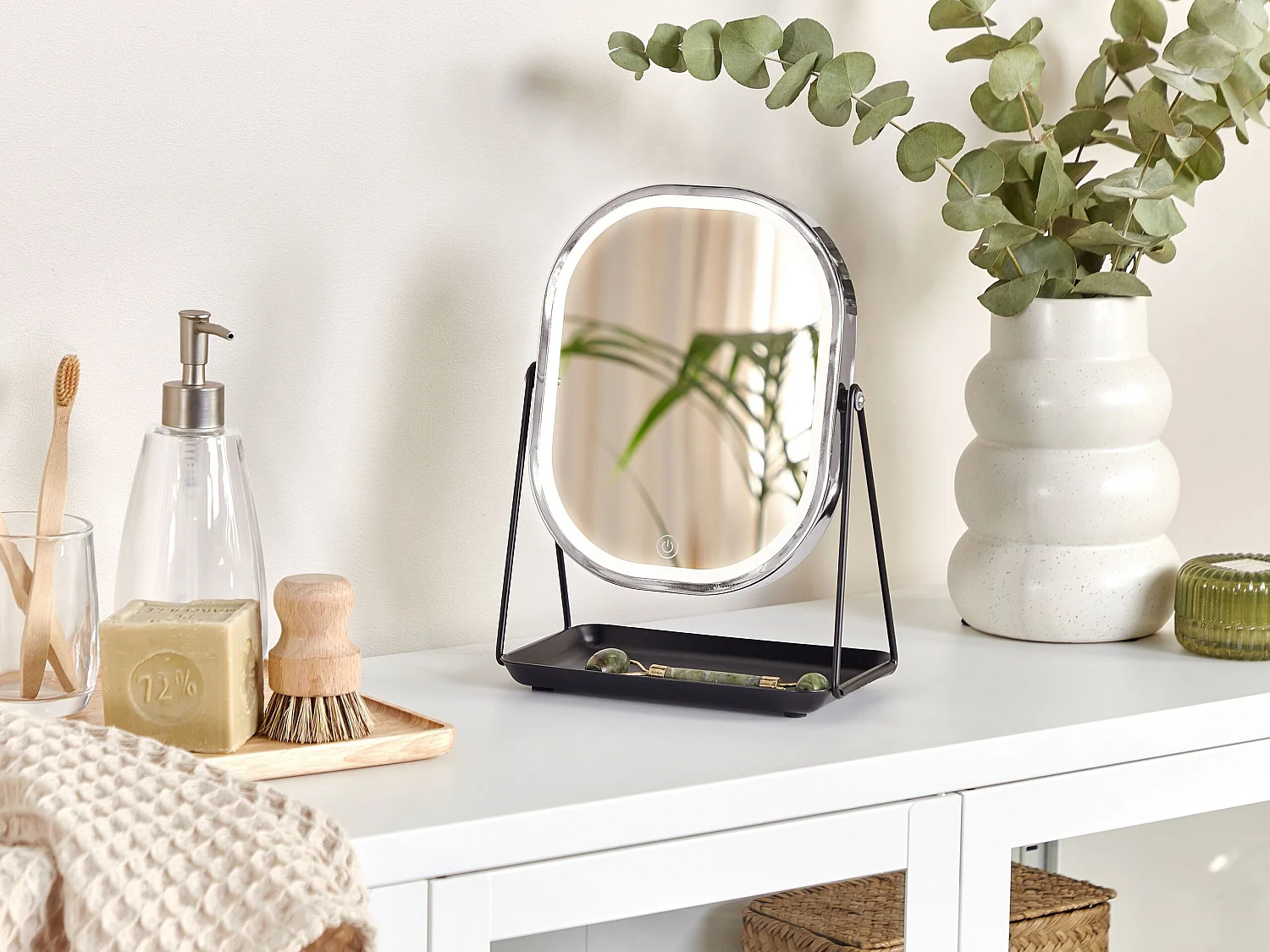 Miroir de table LED DORDOGNE Argenté