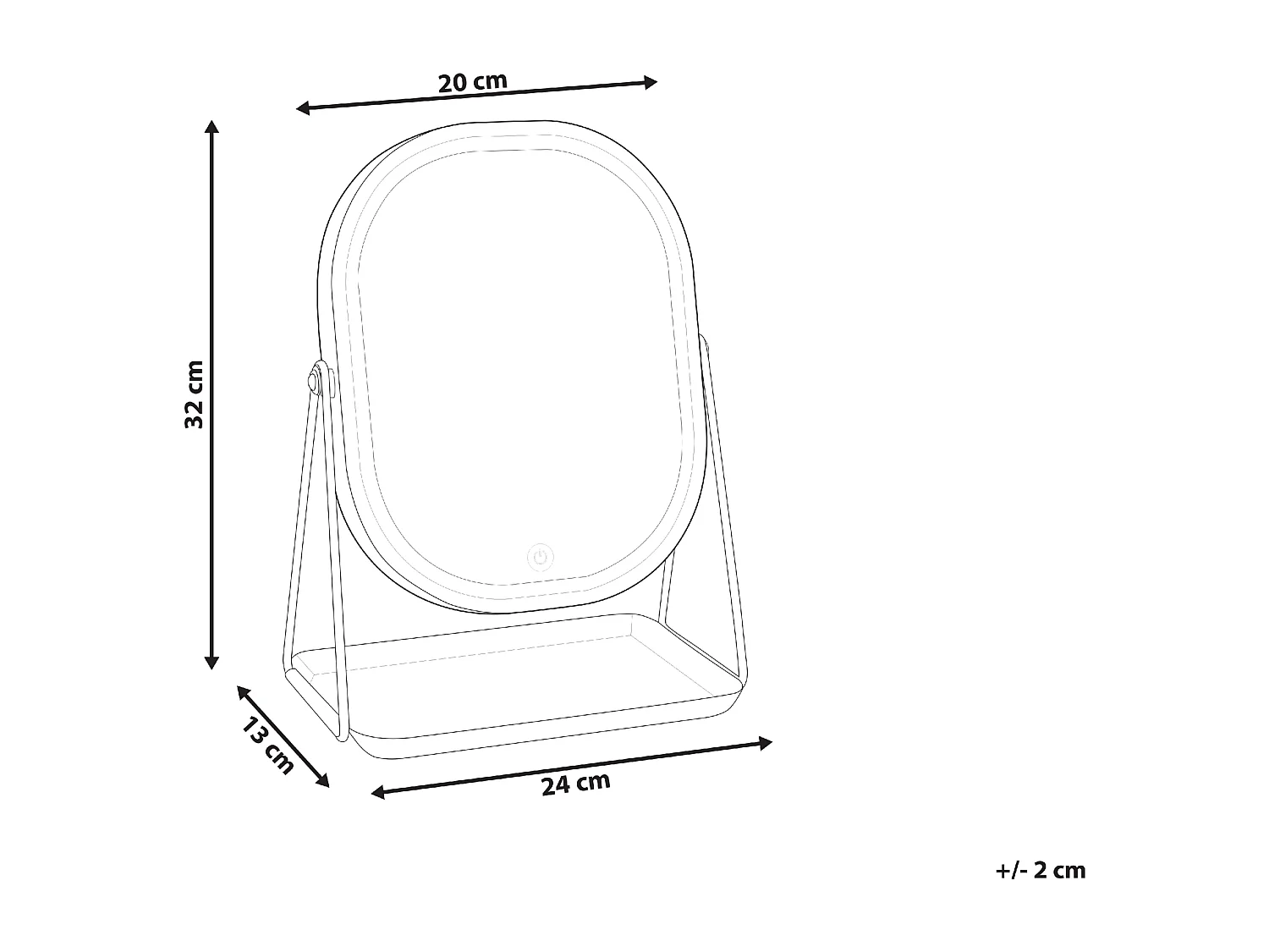 Miroir de table LED DORDOGNE Argenté