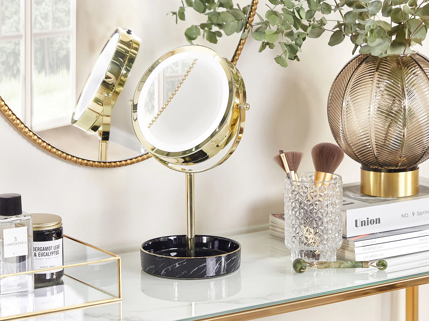 Make-up spiegel LED SAVOIE Zwart/goud