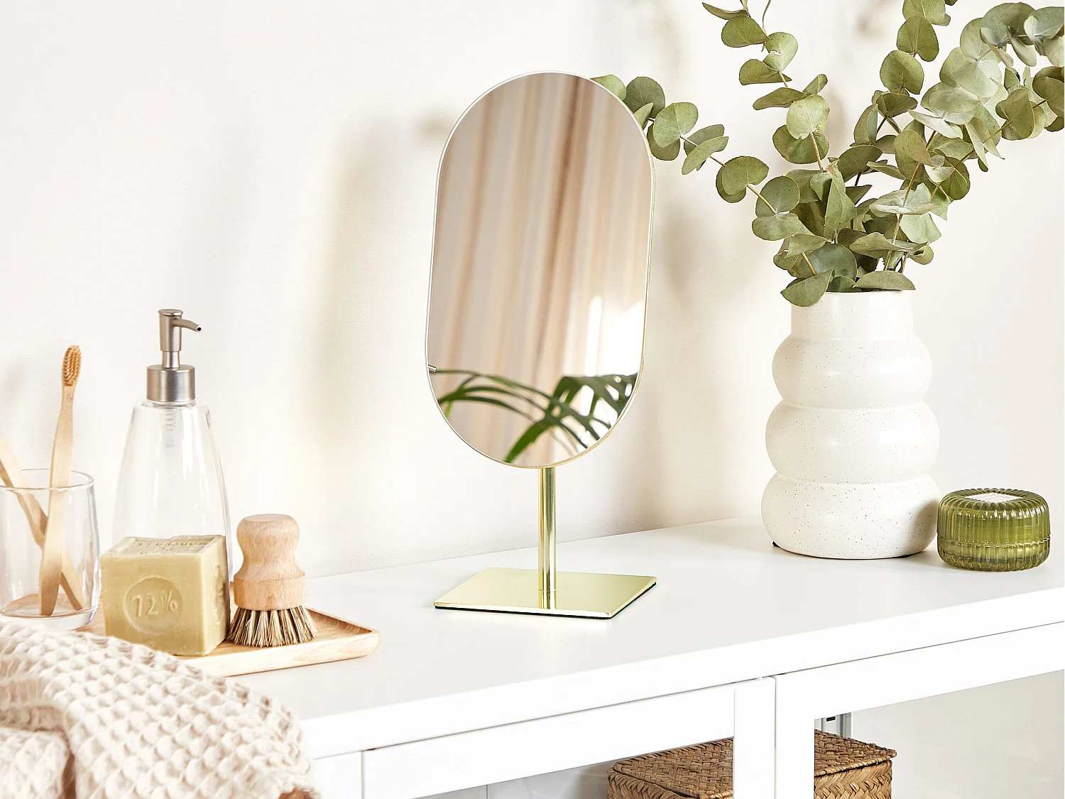 Espejo de maquillaje CANTAL Dorado