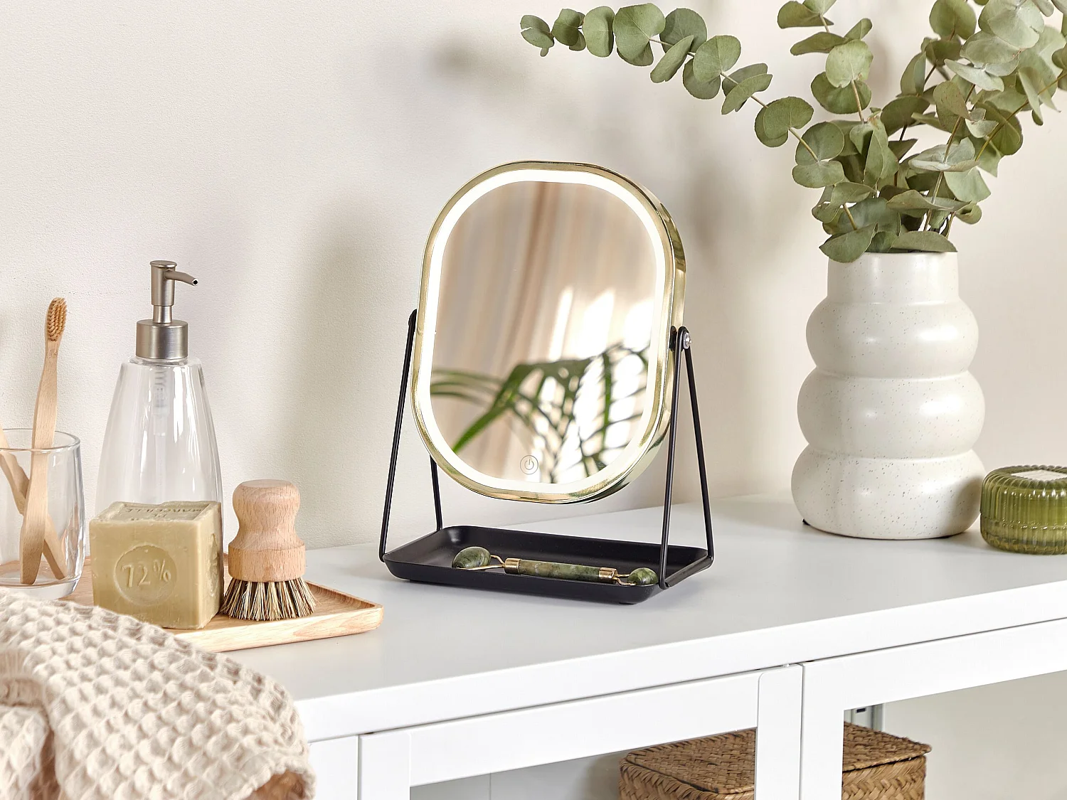 Miroir de table LED DORDOGNE Doré