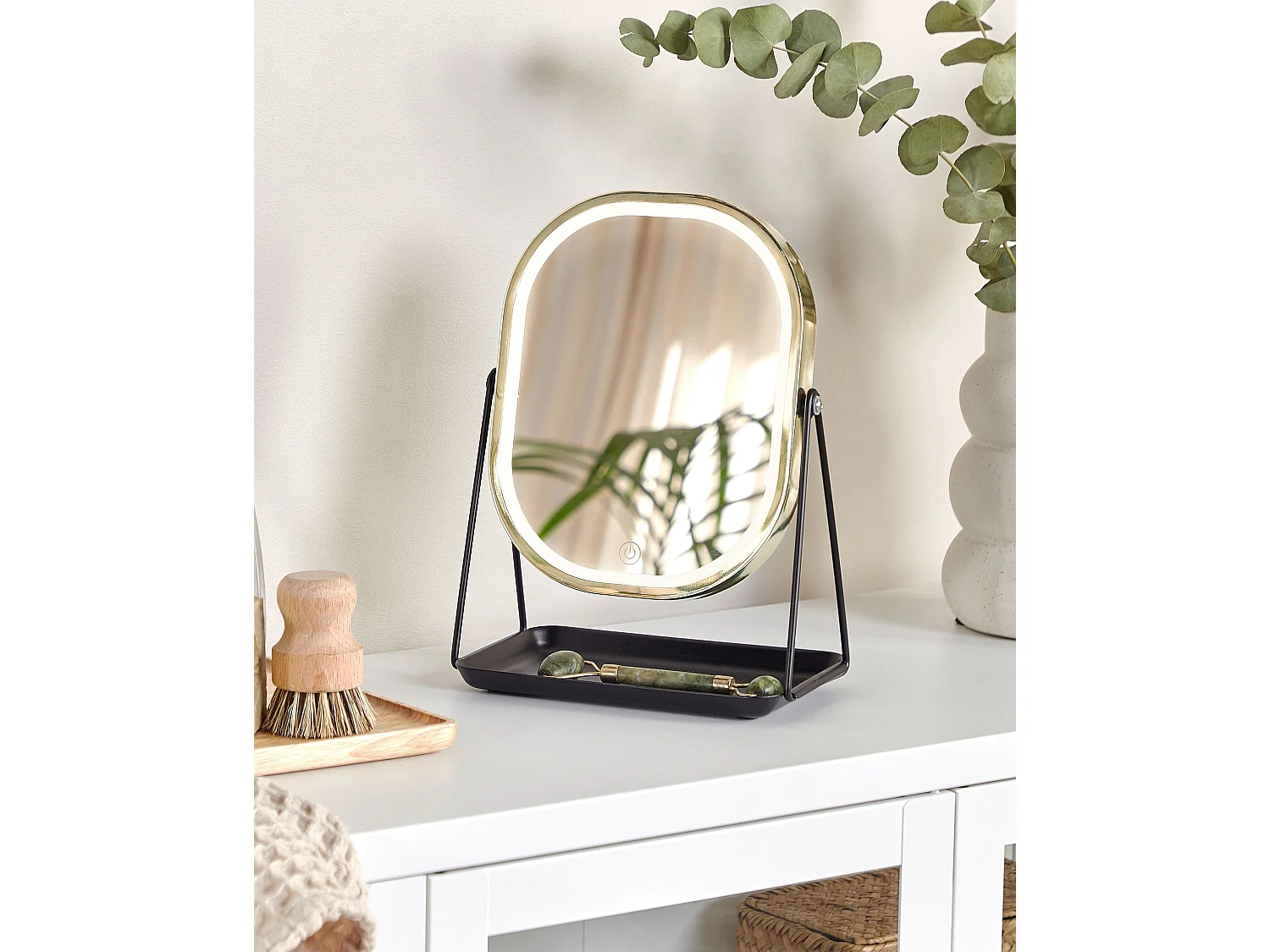 Miroir de table LED DORDOGNE Doré