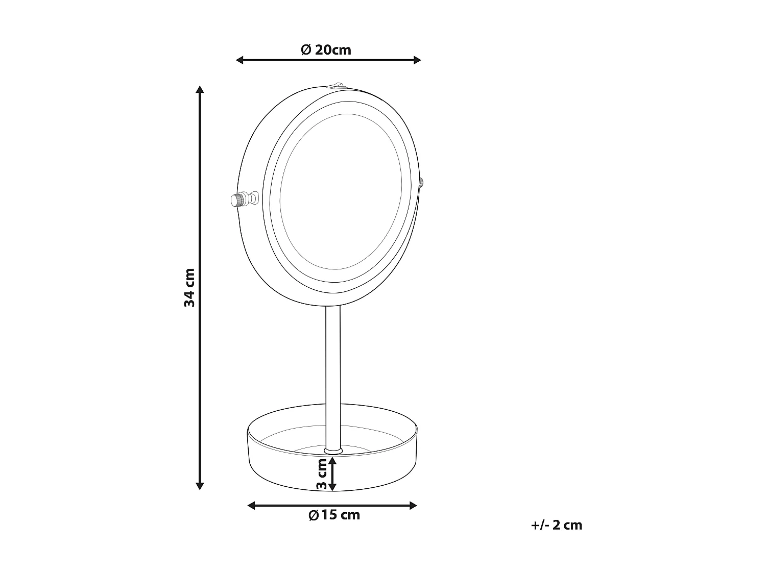Miroir de table LED SAVOIE Rose doré
