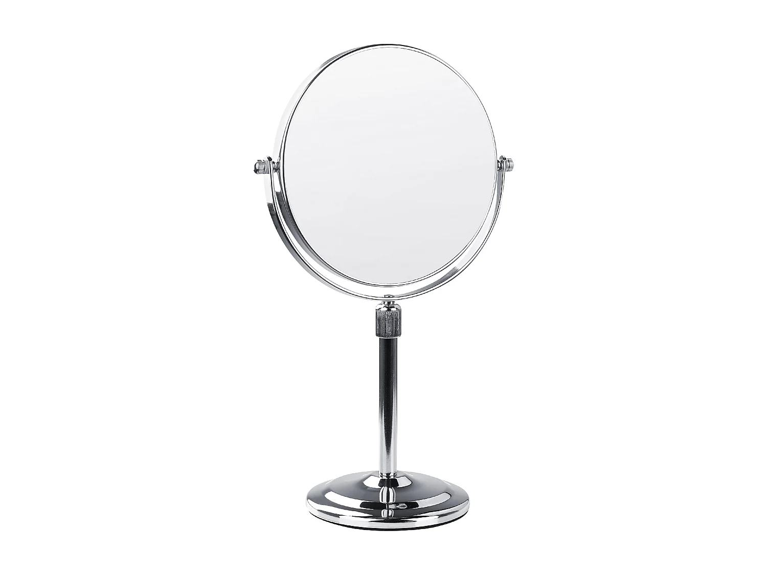 Doppelseitiger Tischspiegel Schminkspiegel mit Vergrößerung ø 20 cm Silber Averyon