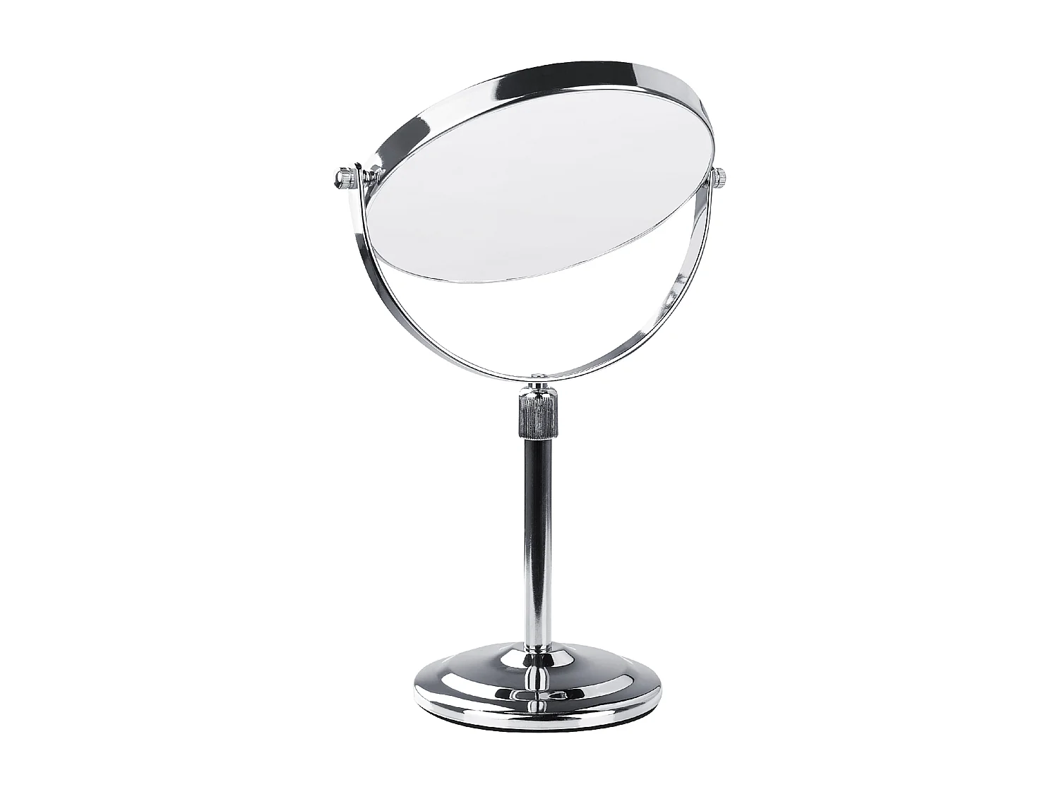 Doppelseitiger Tischspiegel Schminkspiegel mit Vergrößerung ø 20 cm Silber Averyon