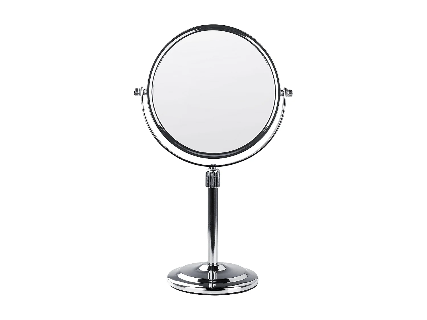 Doppelseitiger Tischspiegel Schminkspiegel mit Vergrößerung ø 20 cm Silber Averyon