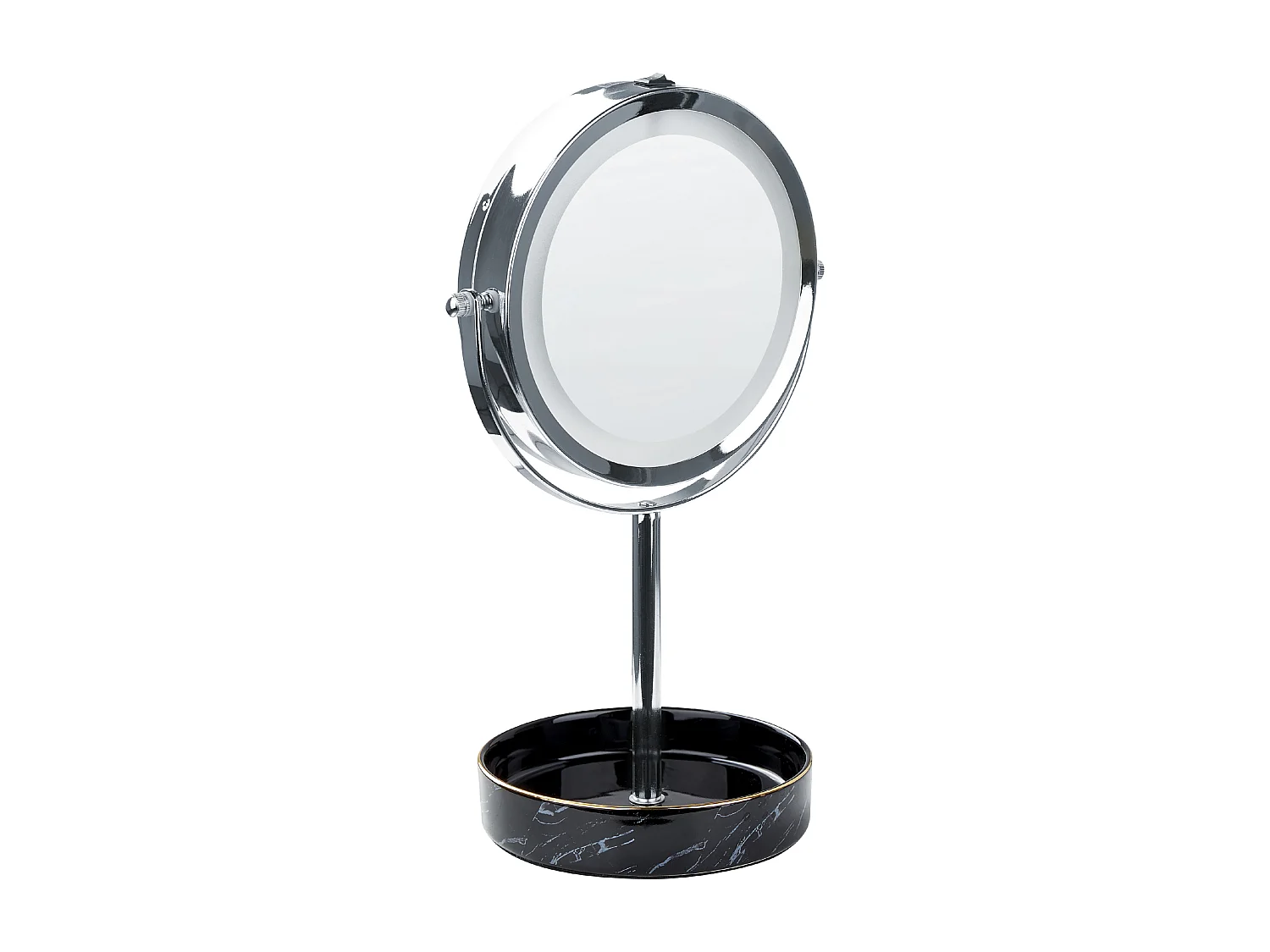 Espelho de maquilhagem LED SAVOIE Preto/Prateado