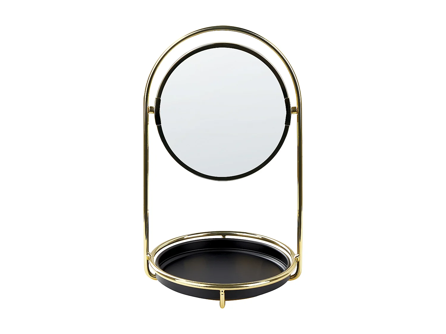 Kosmetikspiegel Eisen gold/ schwarz ø 15 cm doppelseitig Vergrößerung Indre