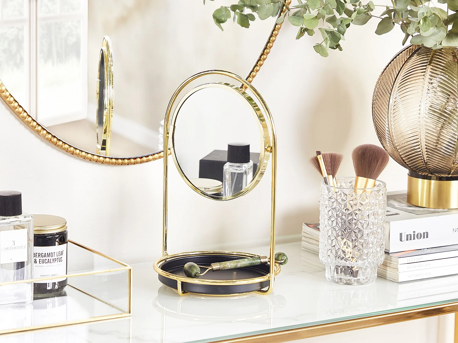 Miroir de table INDRE Doré