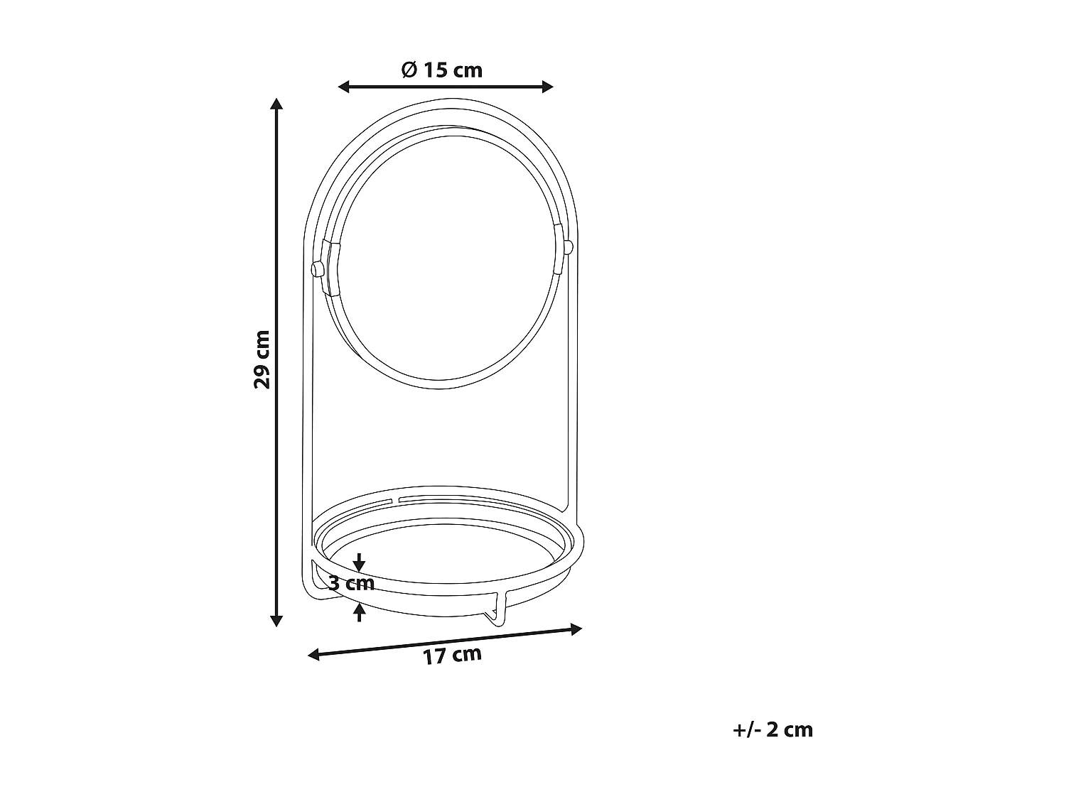 Miroir de table INDRE Doré