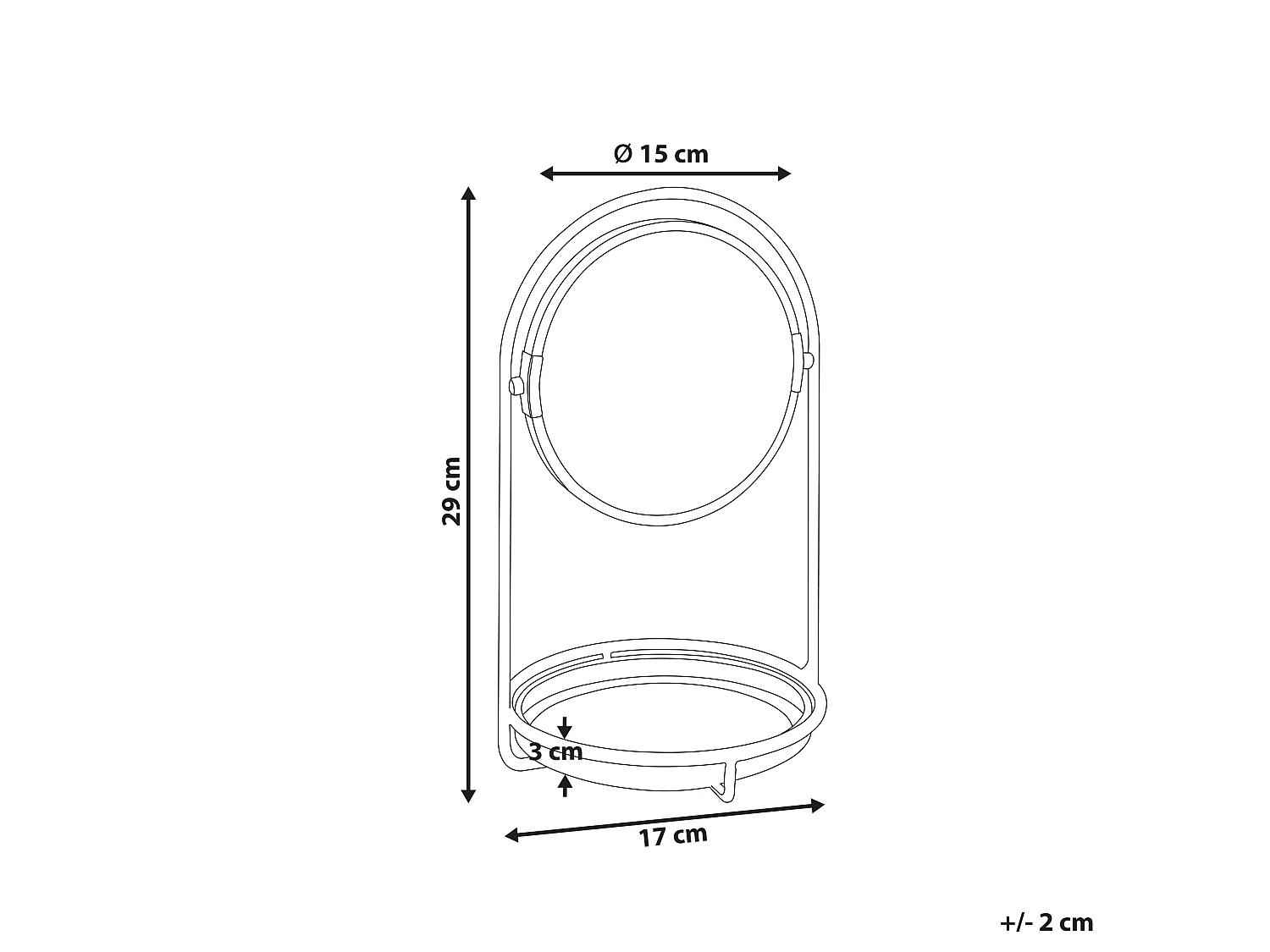 Miroir de table INDRE Doré