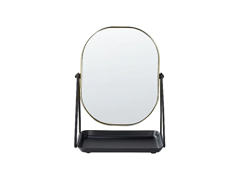 Tischspiegel Schminkspiegel dekorativer Spiegel, doppelseitiger Spiegel 20 x 22 Gold Correze