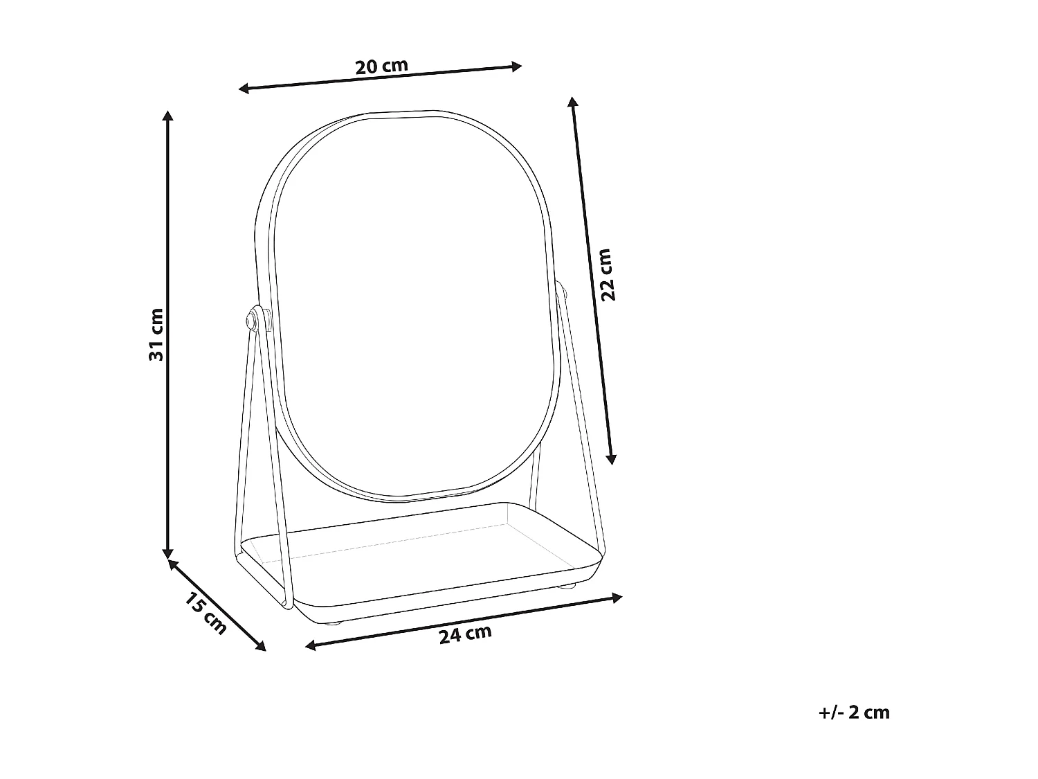 Make-up spiegel CORREZE Goud