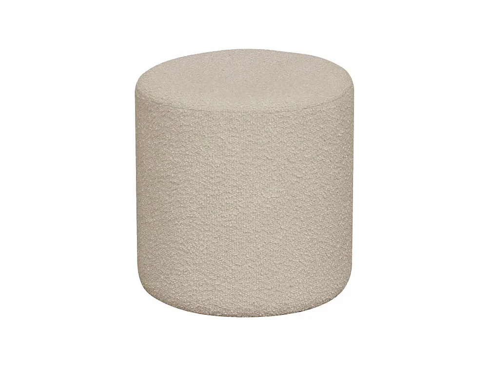 Ejby - Pouf rond en tissu bouclette ø34cm - Beige