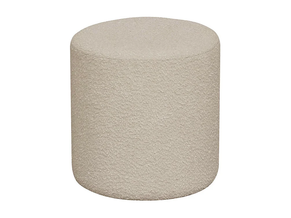 Ejby - Pouf rond en tissu bouclette ø34cm - Beige
