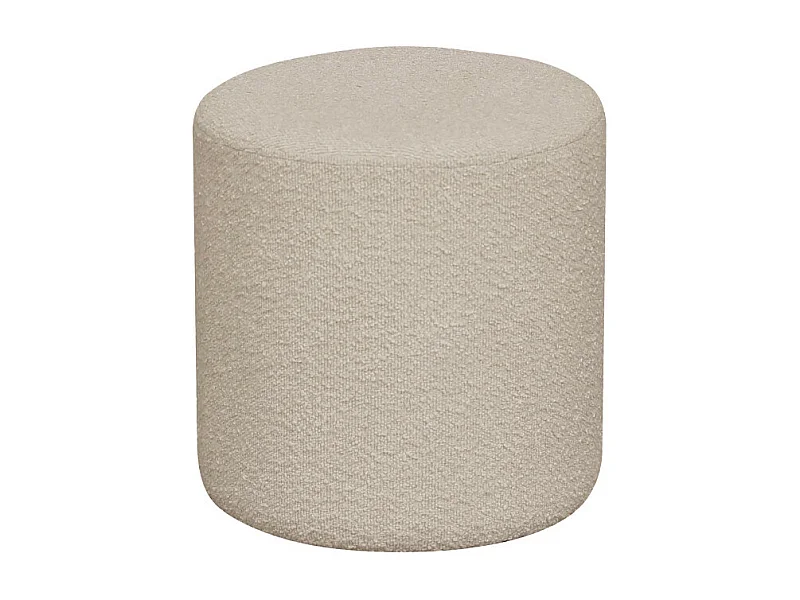 Ejby - Pouf rond en tissu bouclette ø34cm - Beige