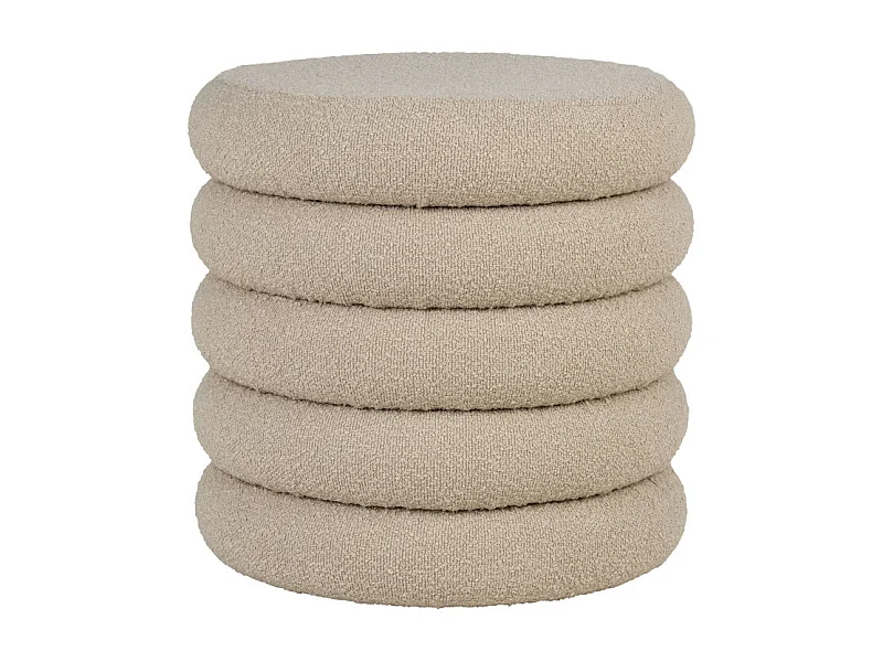 Brooklyn Pouf bouclé Aufbewahrung Ø44cm beige.