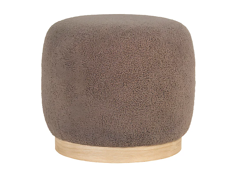 Belfort poef bouclé Ø44cm bruin.