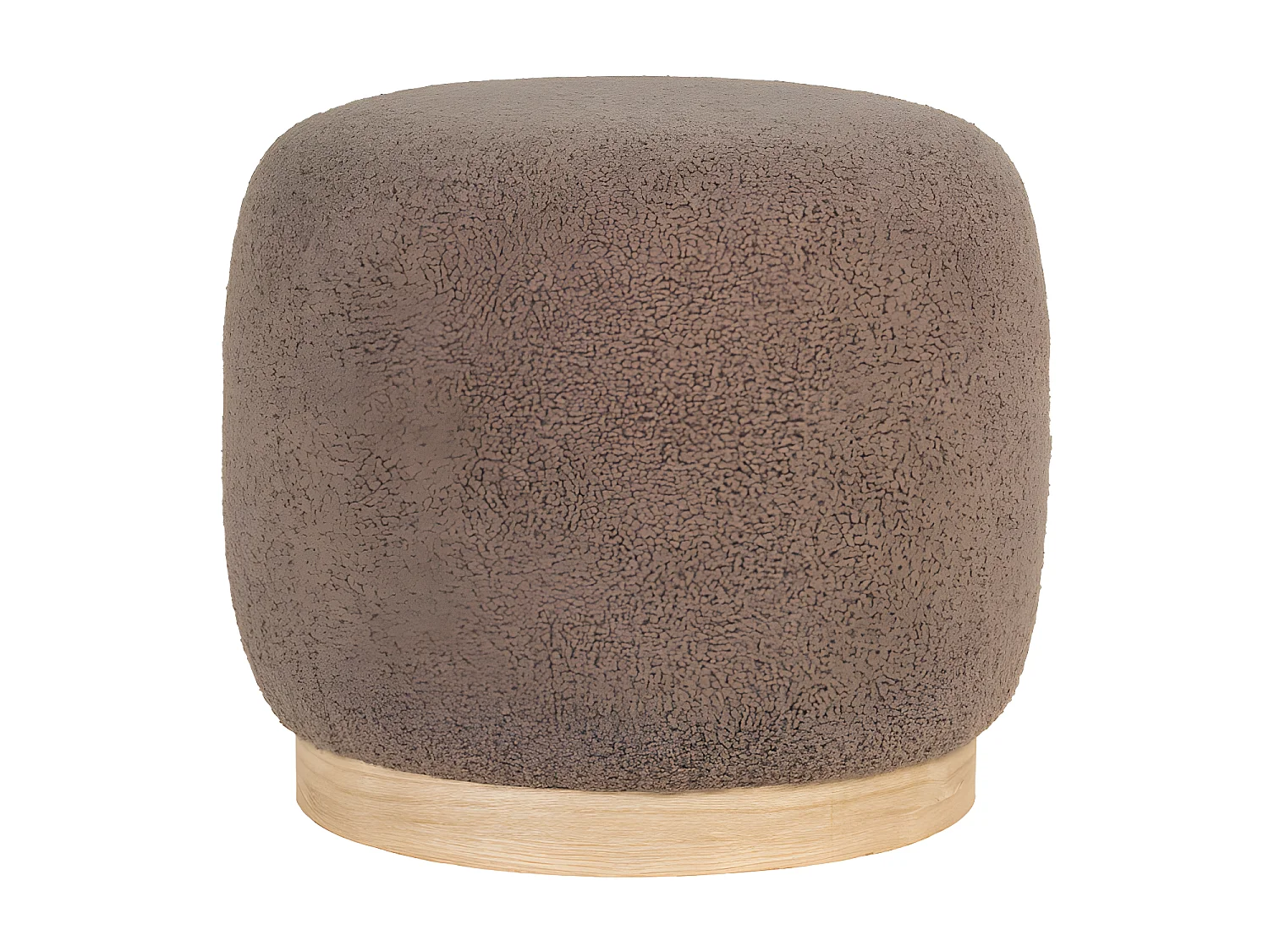 Belfort poef bouclé Ø44cm bruin.