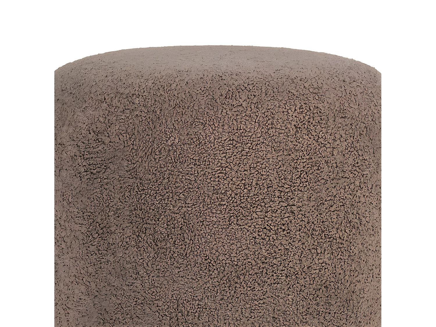 Belfort - Pouf rond en tissu bouclette ø44,5cm - Marron