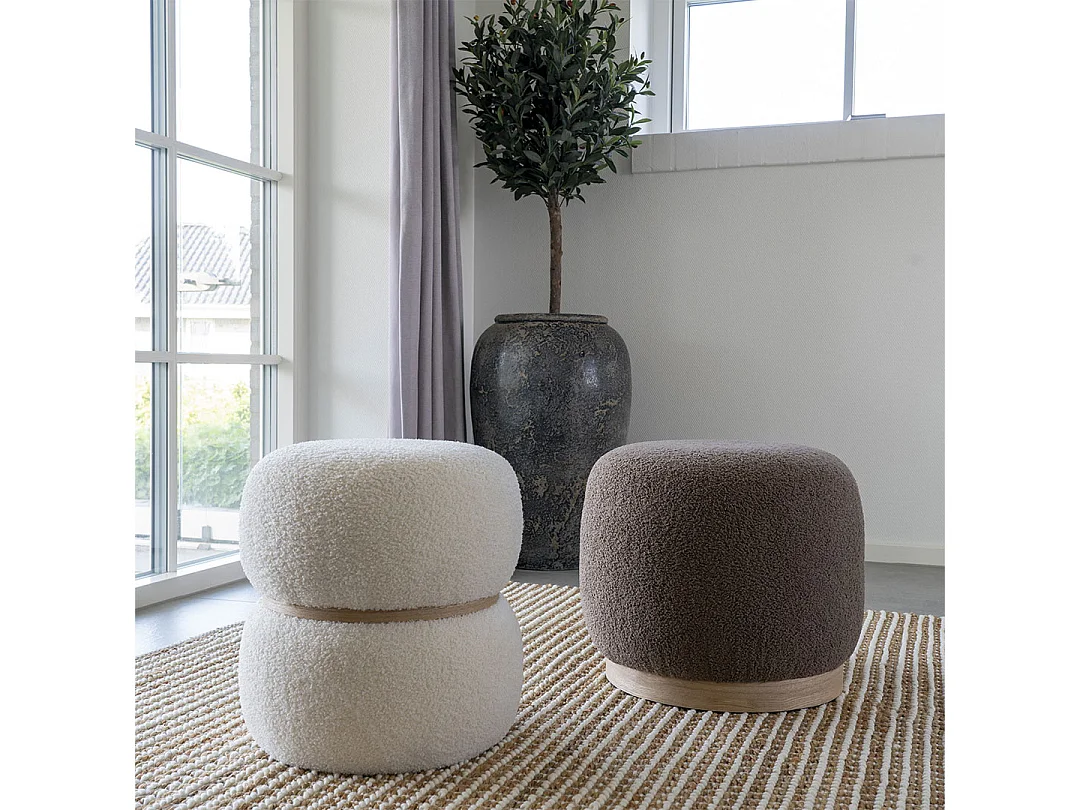Belfort Pouf bouclé Ø44cm braun.