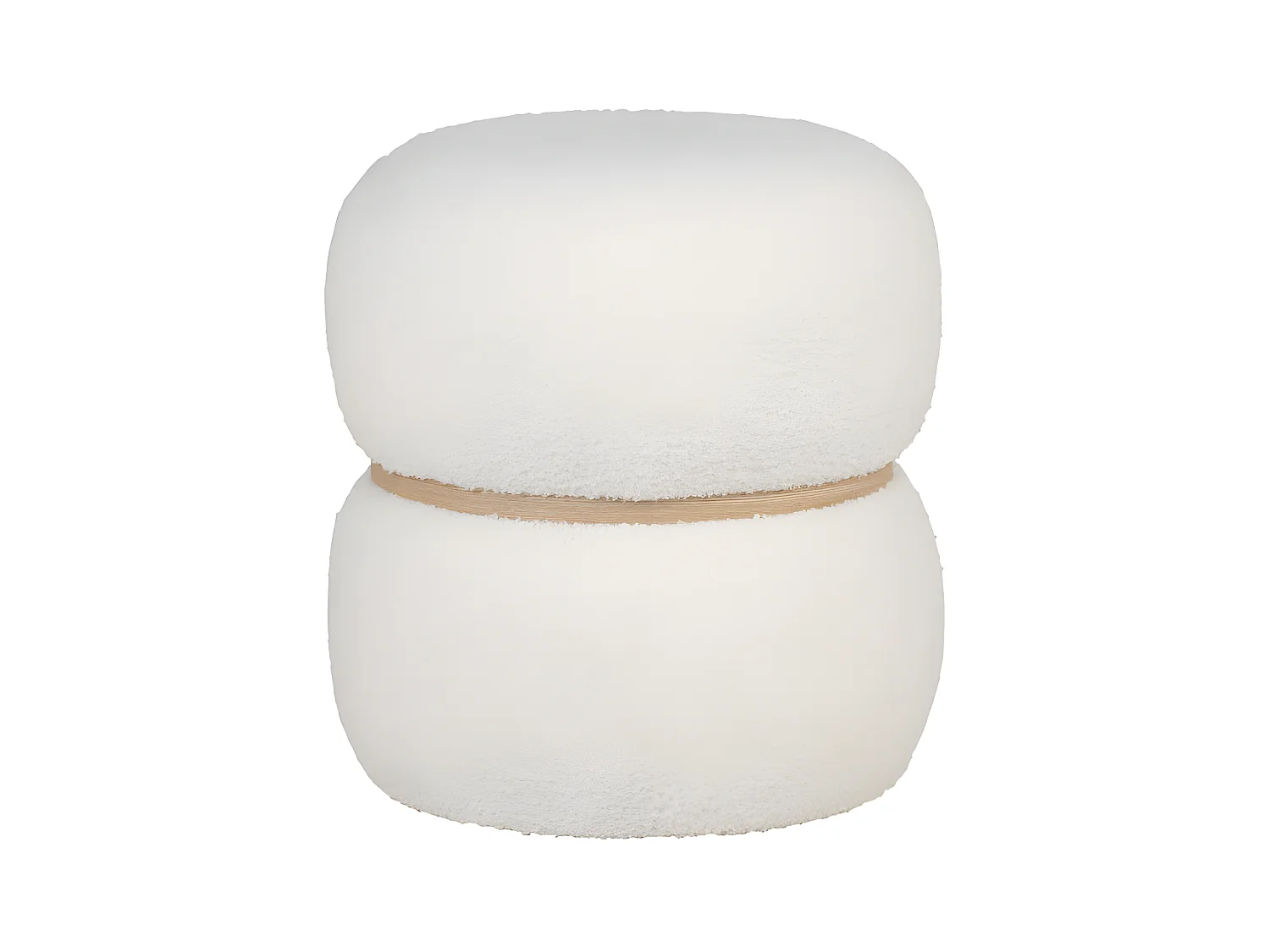 POUF bianco e rotondo in poliestere riccio Ø 38 x 41 cm