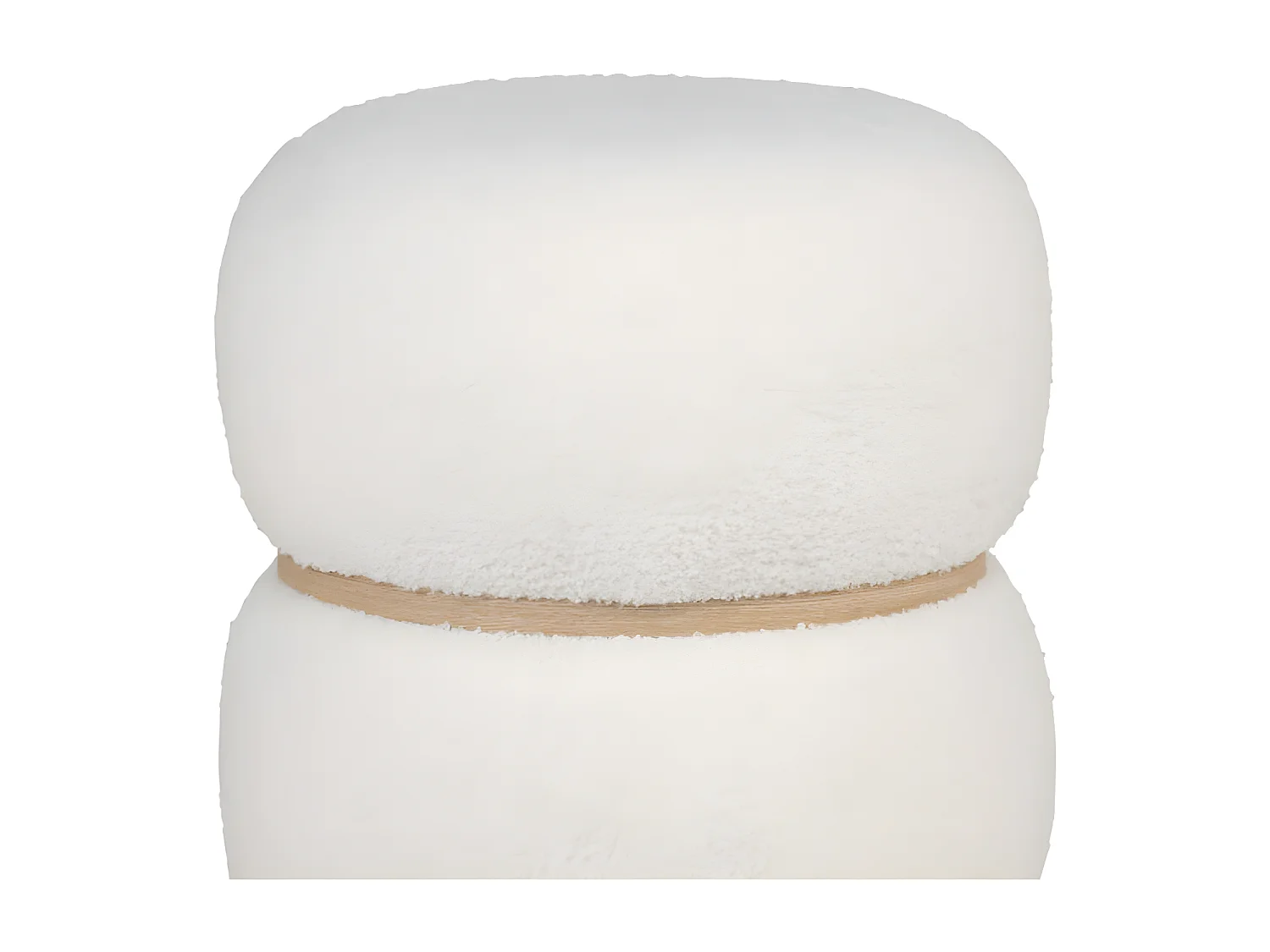 Milford - Pouf rond en tissu bouclette ø38cm - Blanc