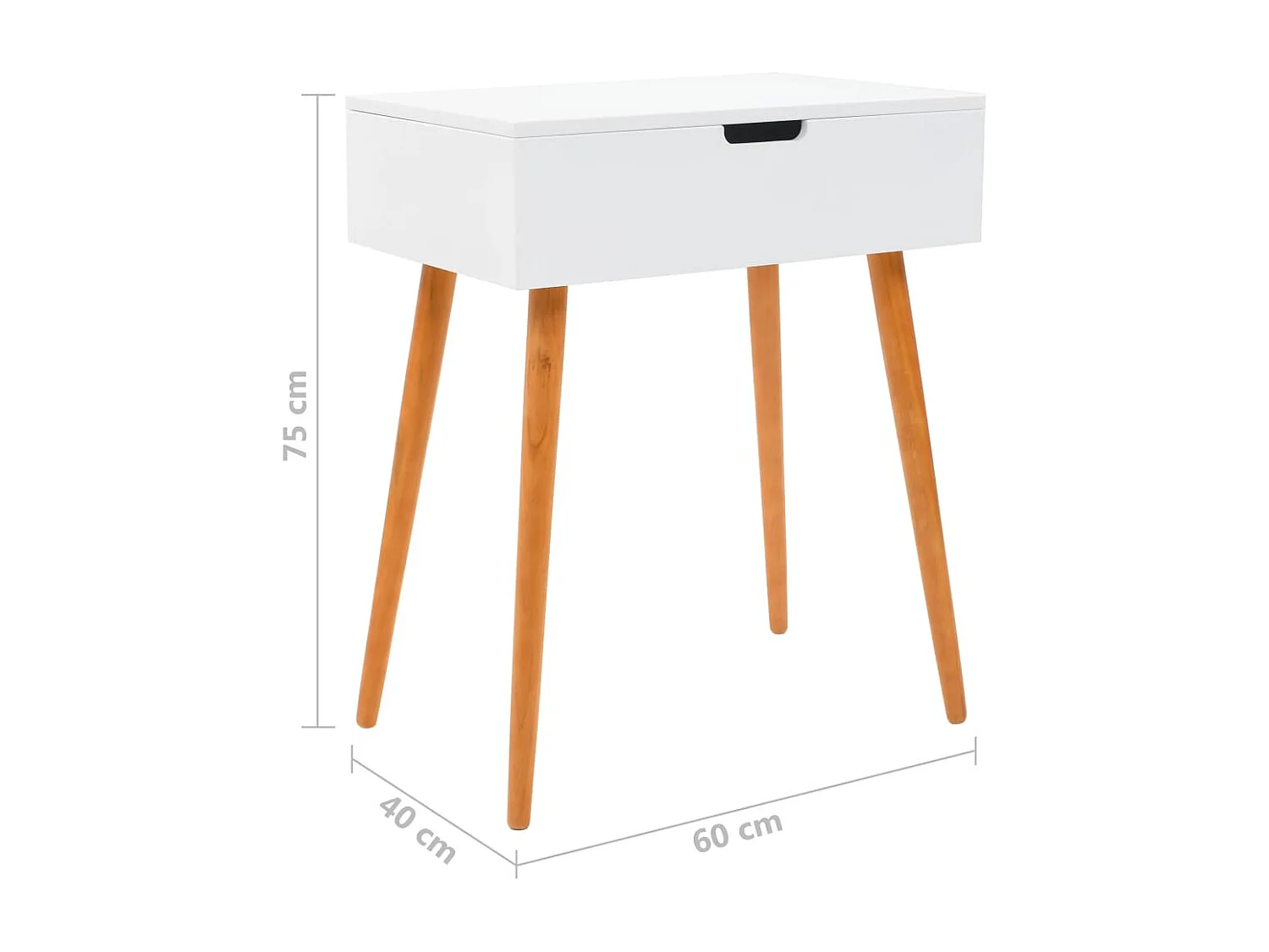 Tocador mesa de maquillaje muebles de diseño muebles de dormitorio con espejo 60 x 40 x 75 cm MDF blanco 02_0006292