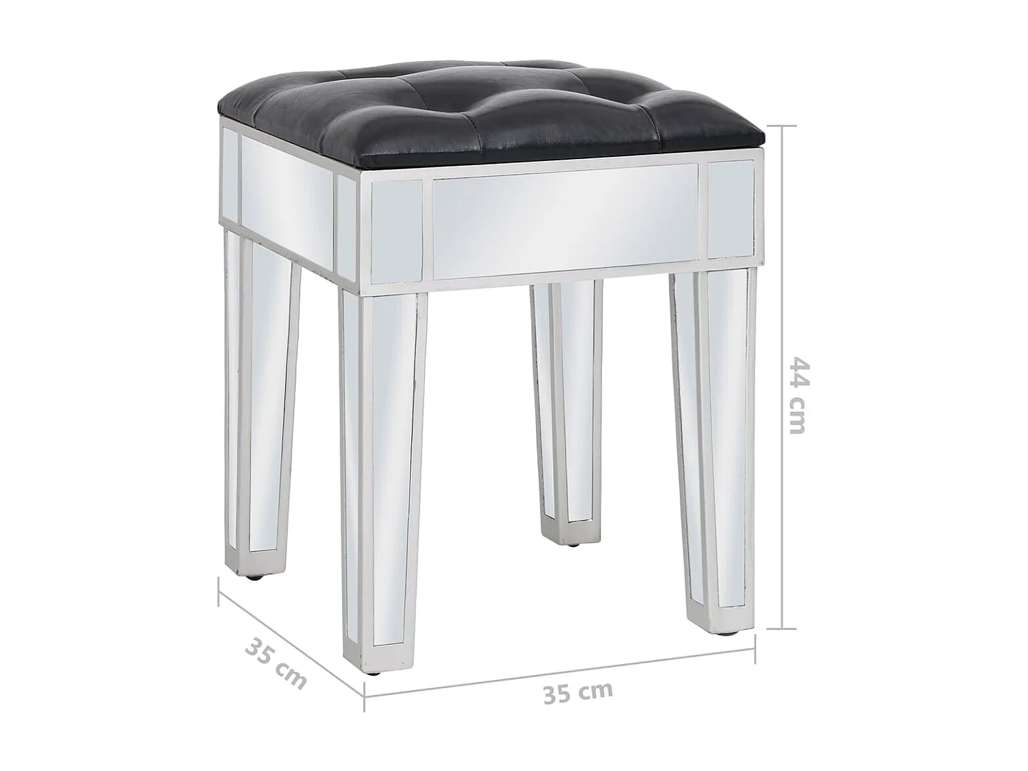 Tocador mesa de maquillaje muebles de diseño muebles de dormitorio espejo 80 x 38 x 76 cm con MDF y taburete de cristal 02_0006380