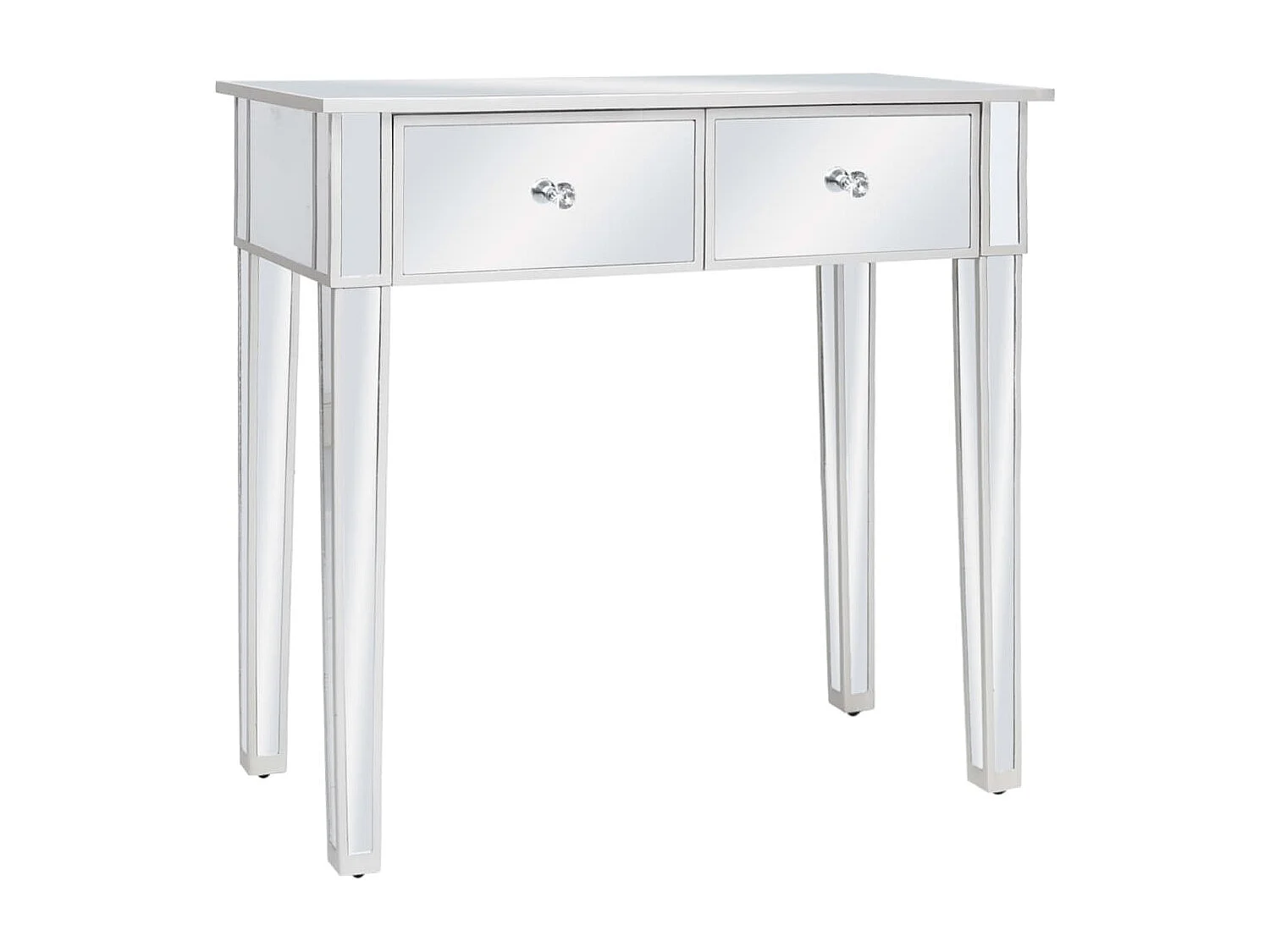 Tocador mesa de maquillaje muebles de diseño muebles de dormitorio espejo 80 x 38 x 76 cm con MDF y taburete de cristal 02_0006380