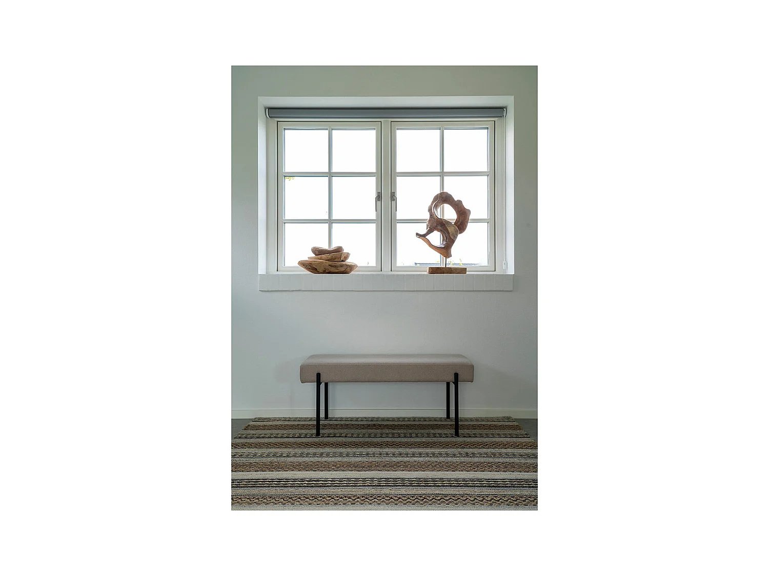 Swindon  - Banc en tissu et métal L100cm - Taupe