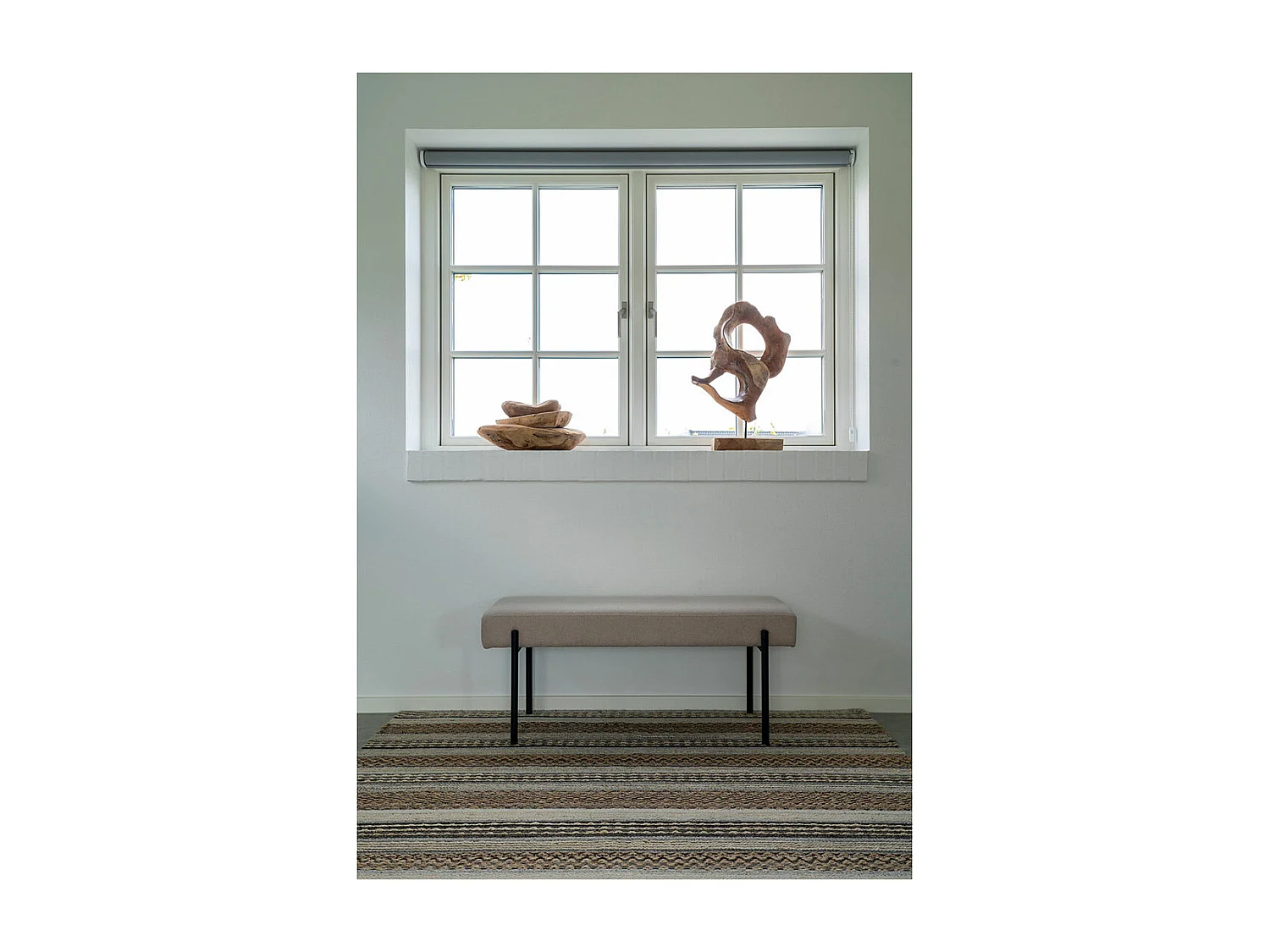 Swindon  - Banc en tissu et métal L100cm - Taupe