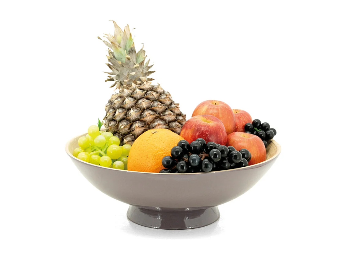 Corbeille sur pied en bambou laqué