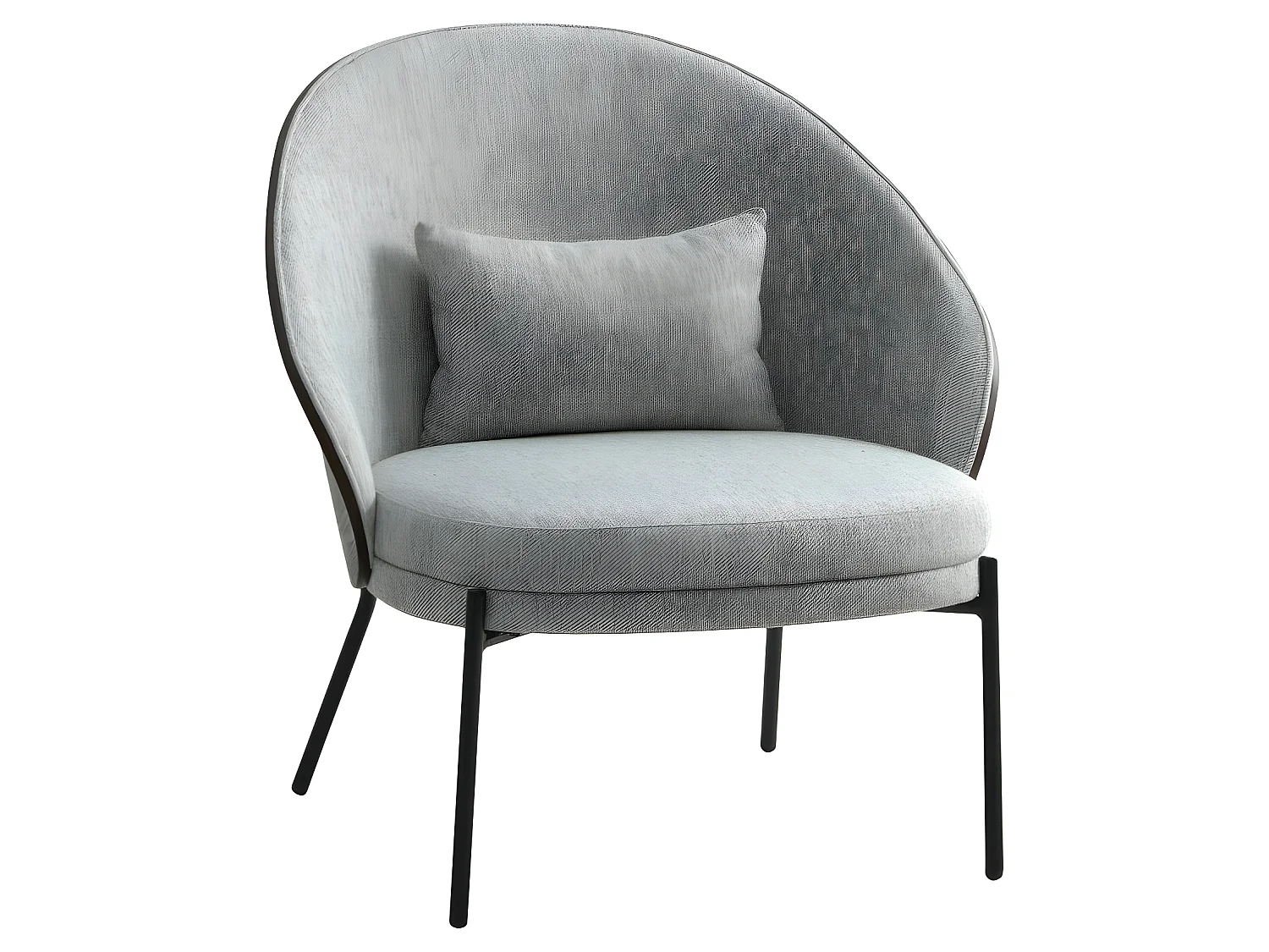 Canelas  - Fauteuil en tissu et métal - Gris clair