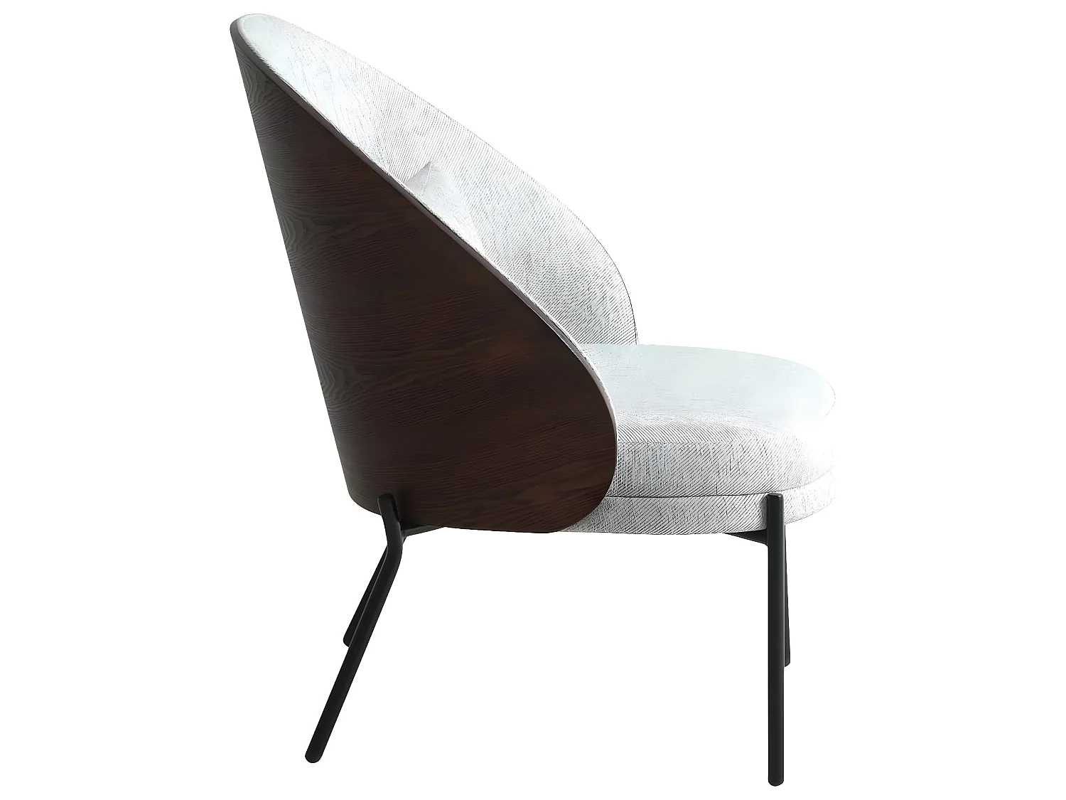 Canelas  - Fauteuil en tissu et métal - Gris clair