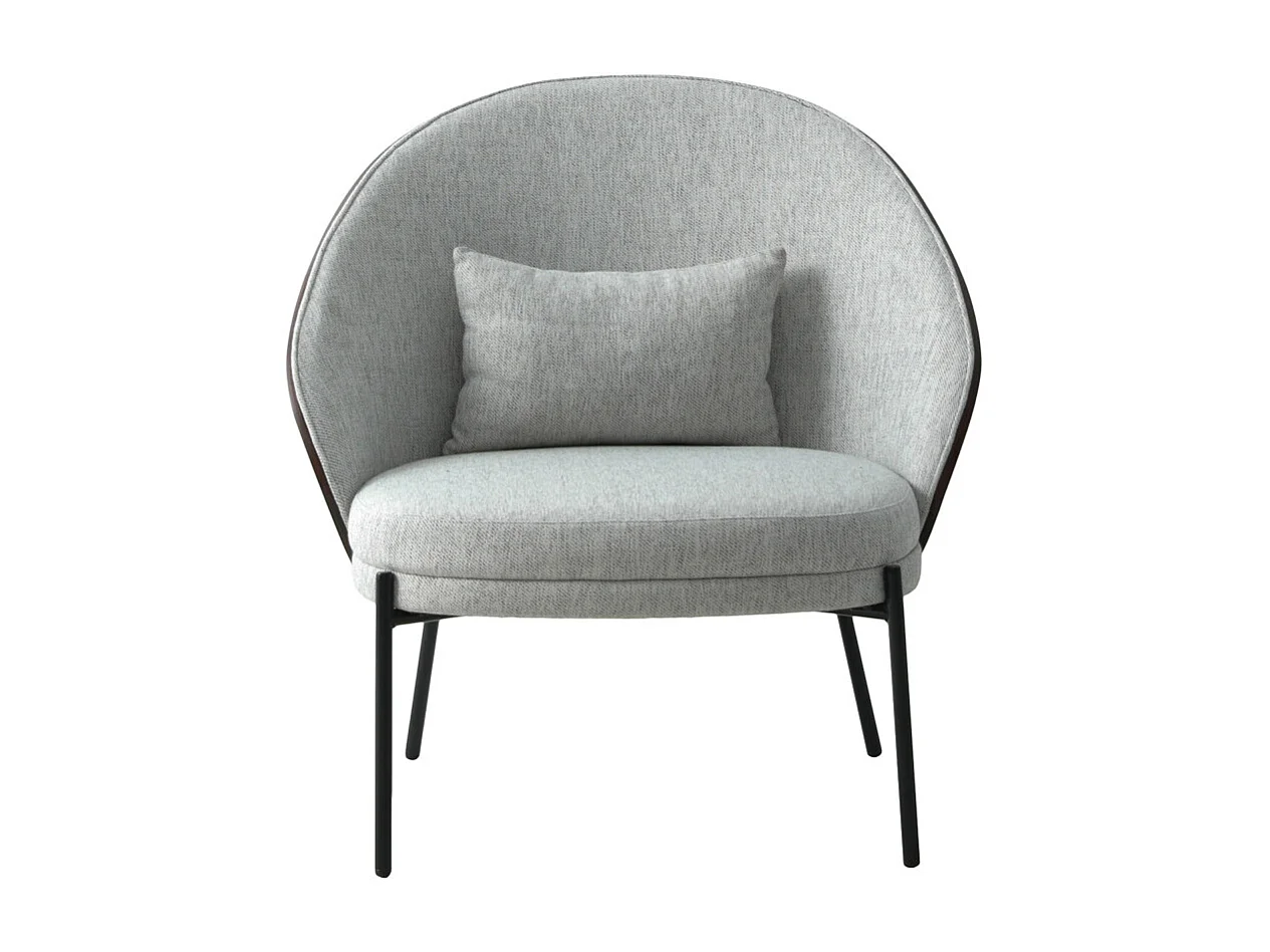 Canelas fauteuil lichtgrijs, donker bruin.