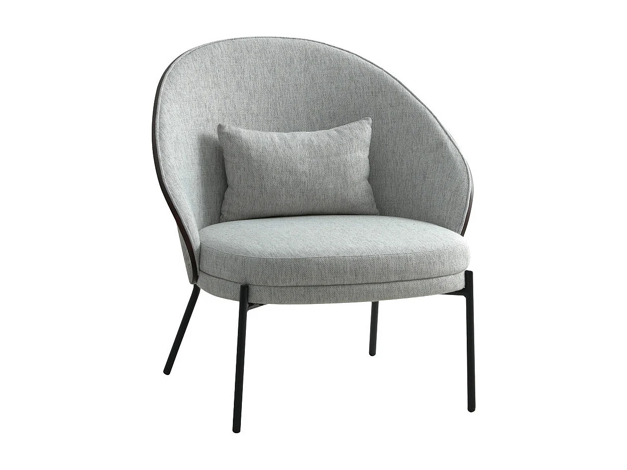 Canelas fauteuil lichtgrijs, donker bruin.