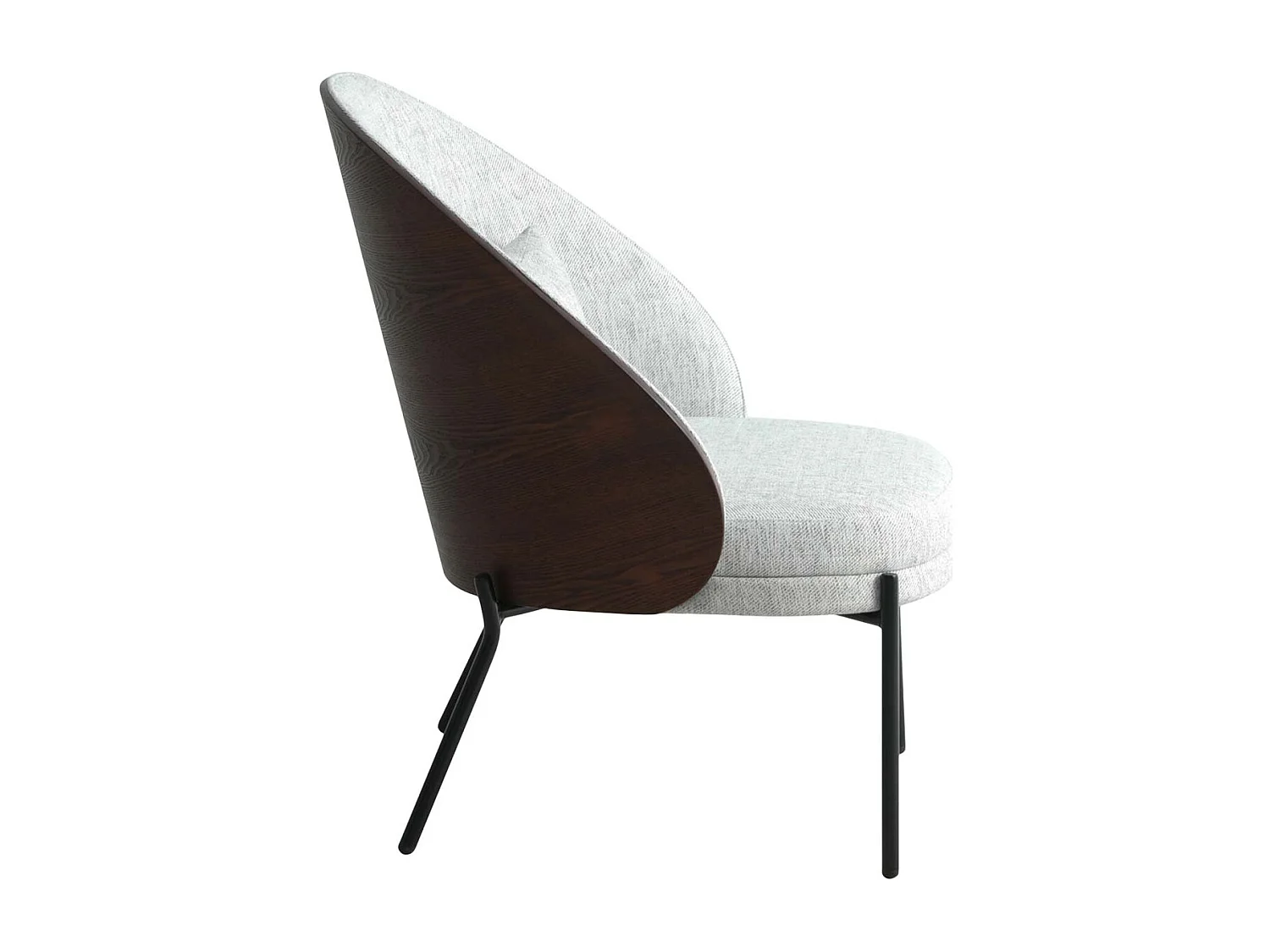 Canelas fauteuil lichtgrijs, donker bruin.