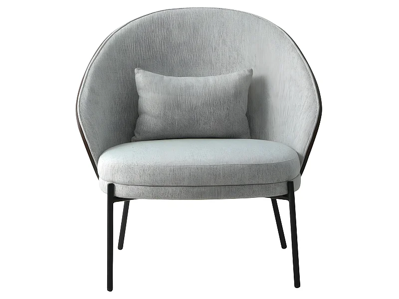 Canelas fauteuil lichtgrijs, donker bruin.