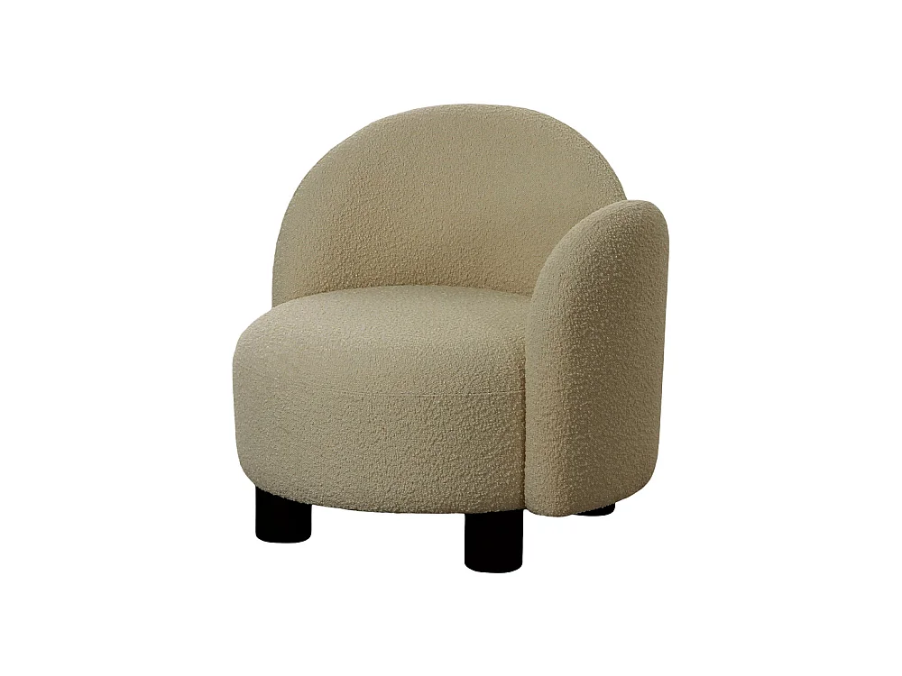 Honolulu - Fauteuil accoudoir droit en tissu bouclette : Couleur - Ecru